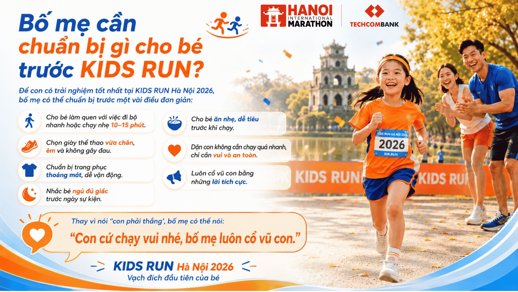 KIDS RUN Hà Nội 2026: Vạch đích đầu tiên của bé